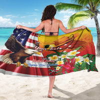 Personalised United States And Papua New Guinea Sarong USA Eagle With PNG Bird Of Paradise LT14 - Polynesian Pride