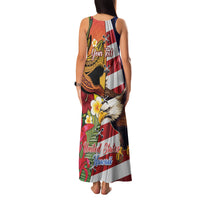 Personalised United States And Hawaii Family Matching Tank Maxi Dress and Hawaiian Shirt USA Eagle With Hawaiian Shark Tattoo LT14 - Polynesian Pride