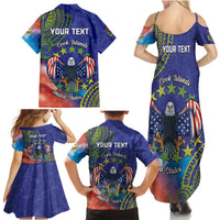 Personalised United States And Cook Islands Family Matching Summer Maxi Dress and Hawaiian Shirt USA Eagle Mix Polynesian Pattern LT14 - Polynesian Pride