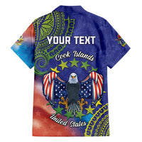Personalised United States And Cook Islands Hawaiian Shirt USA Eagle Mix Polynesian Pattern LT14 - Polynesian Pride