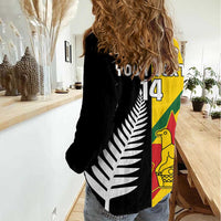 Custom New Zealand and Zimbabwe Women Casual Shirt NZ Fern Zim Flag Half Style LT14 - Polynesian Pride