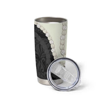 Black Polynesia Tribal Octopus Tattoo Tumbler Cup Pikake Lei Polynesian Pattern