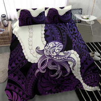 Purple Galaxy Polynesia Tribal Octopus Tattoo Bedding Set Pikake Lei Polynesian Pattern