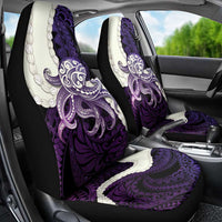 Purple Galaxy Polynesia Tribal Octopus Tattoo Car Seat Cover Pikake Lei Polynesian Pattern