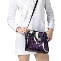 Purple Galaxy Polynesia Tribal Octopus Tattoo Shoulder Handbag Pikake Lei Polynesian Pattern