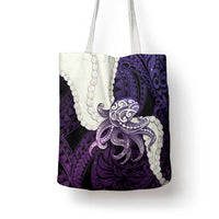Purple Galaxy Polynesia Tribal Octopus Tattoo Tote Bag Pikake Lei Polynesian Pattern