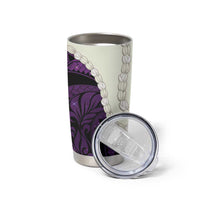 Purple Galaxy Polynesia Tribal Octopus Tattoo Tumbler Cup Pikake Lei Polynesian Pattern