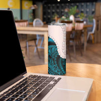 Teal Galaxy Polynesia Tribal Octopus Tattoo Skinny Tumbler Pikake Lei Polynesian Pattern