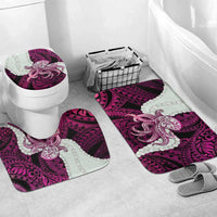 Pink Galaxy Polynesia Tribal Octopus Tattoo Bathroom Set Pikake Lei Polynesian Pattern