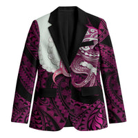 Pink Galaxy Polynesia Tribal Octopus Tattoo Blazer Pikake Lei Polynesian Pattern