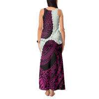 Pink Galaxy Polynesia Tribal Octopus Tattoo Tank Maxi Dress Pikake Lei Polynesian Pattern