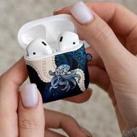 Blue Galaxy Polynesia Tribal Octopus Tattoo AirPods Case Pikake Lei Polynesian Pattern