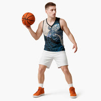 Blue Galaxy Polynesia Tribal Octopus Tattoo Basketball Jersey Pikake Lei Polynesian Pattern