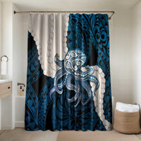 Blue Galaxy Polynesia Tribal Octopus Tattoo Bathroom Set Pikake Lei Polynesian Pattern