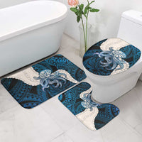 Blue Galaxy Polynesia Tribal Octopus Tattoo Bathroom Set Pikake Lei Polynesian Pattern