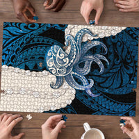 Blue Galaxy Polynesia Tribal Octopus Tattoo Puzzle Pikake Lei Polynesian Pattern