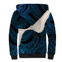 Blue Galaxy Polynesia Tribal Octopus Tattoo Sherpa Hoodie Pikake Lei Polynesian Pattern