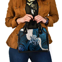 Blue Galaxy Polynesia Tribal Octopus Tattoo Shoulder Handbag Pikake Lei Polynesian Pattern