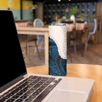 Blue Galaxy Polynesia Tribal Octopus Tattoo Skinny Tumbler Pikake Lei Polynesian Pattern
