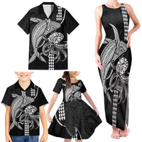 Kanaloa Aloha Hawaii Family Matching Tank Maxi Dress and Hawaiian Shirt Humpback Whale Octopus Tattoo Kakau Pattern LT14 - Polynesian Pride