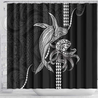 Kanaloa Aloha Hawaii Shower Curtain Humpback Whale Octopus Tattoo Kakau Pattern