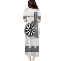 Personalised Fiji Darts Puletasi Fijian Tapa Pattern - White LT14 - Polynesian Pride