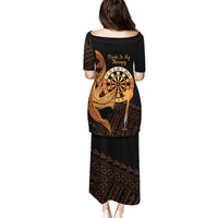 Aloha Hawaii Darts Puletasi Dart Board With Polynesian Shark - Gold LT14 - Polynesian Pride