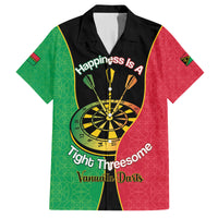 Personalised Vanuatu Darts Family Matching Long Sleeve Bodycon Dress and Hawaiian Shirt Happiness Is A Tight Threesome Sand Drawing Art