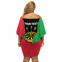 Personalised Vanuatu Darts Family Matching Off Shoulder Short Dress and Hawaiian Shirt Happiness Is A Tight Threesome Sand Drawing Art LT14 - Polynesian Pride