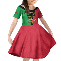 Personalised Vanuatu Darts Family Matching Short Sleeve Bodycon Dress and Hawaiian Shirt Happiness Is A Tight Threesome Sand Drawing Art LT14 Daughter's Dress Red - Polynesian Pride