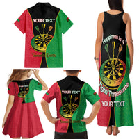 Personalised Vanuatu Darts Family Matching Tank Maxi Dress and Hawaiian Shirt Happiness Is A Tight Threesome Sand Drawing Art LT14 - Polynesian Pride