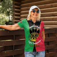 Personalised Vanuatu Darts Women Polo Shirt Happiness Is A Tight Threesome Sand Drawing Art