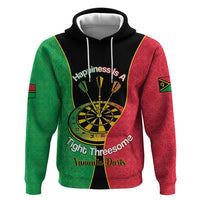 Personalised Vanuatu Darts Zip Hoodie Happiness Is A Tight Threesome Sand Drawing Art