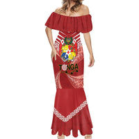 Tonga Darts Mermaid Dress Tongan Ngatu Pattern LT14 - Polynesian Pride