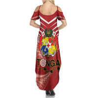Tonga Darts Summer Maxi Dress Tongan Ngatu Pattern LT14 - Polynesian Pride