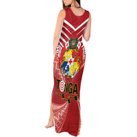 Tonga Darts Tank Maxi Dress Tongan Ngatu Pattern LT14 - Polynesian Pride