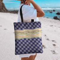 Navy Palaka Hawaii Leis Elegant Vibes Tote Bag