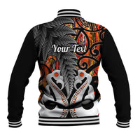 Personalised New Zealand Baseball Jacket Te Manaia Mangopare Maori And Fern Orange Style LT14 - Polynesian Pride