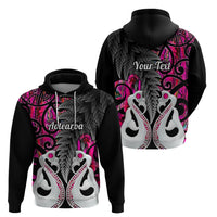 Custom New Zealand Hoodie Te Manaia Mangopare Maori and Fern Pink Style LT14 - Polynesian Pride
