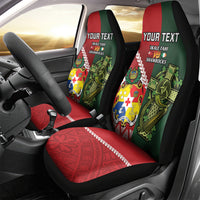 Custom Samoa And Ireland Rugby Car Seat Cover Ikale Tahi With Shamrocks