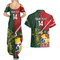 Custom Tonga And Ireland Rugby Couples Matching Summer Maxi Dress and Hawaiian Shirt Ikale Tahi With Shamrocks LT14 - Polynesian Pride