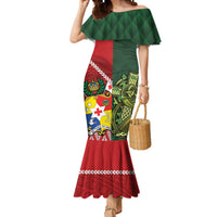 Custom Samoa And Ireland Rugby Mermaid Dress Ikale Tahi With Shamrocks