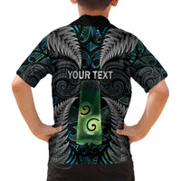 Personalised New Zealand Toki Family Matching Puletasi and Hawaiian Shirt Silver Fern Mix Aotearoa Maori Pattern LT14 - Polynesian Pride