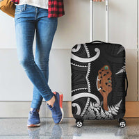 New Zealand Maripi Luggage Cover Silver Fern Mix Aotearoa Maori Pattern