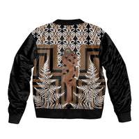 New Zealand Bomber Jacket Maori Maripi Knife With Poutama Art