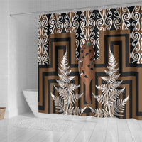 New Zealand Shower Curtain Maori Maripi Knife With Poutama Art