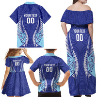 Northland 2026 Rugby Custom Family Matching Off Shoulder Maxi Dress and Hawaiian Shirt NZ Maori Silver Fern LT14 - Polynesian Pride