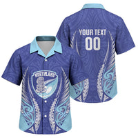 Northland 2026 Rugby Custom Family Matching Puletasi and Hawaiian Shirt NZ Maori Silver Fern LT14 Son's Shirt Blue - Polynesian Pride