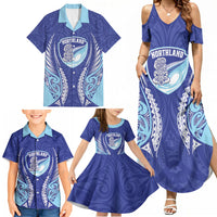 Northland 2026 Rugby Custom Family Matching Summer Maxi Dress and Hawaiian Shirt NZ Maori Silver Fern LT14 - Polynesian Pride