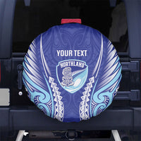 Northland 2026 Rugby Custom Spare Tire Cover NZ Maori Silver Fern LT14 No hole Blue - Polynesian Pride